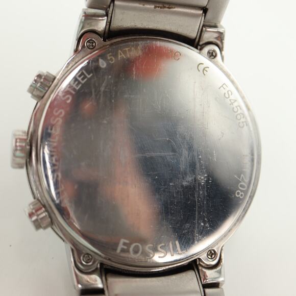 Fossil Mens Oversized Dark Navy Blue Chrono 48mm Watch FS4565 w New Battery - Picture 11 of 11